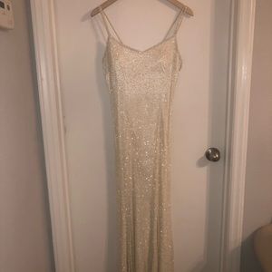 Floor Length Off White Sequin Dress